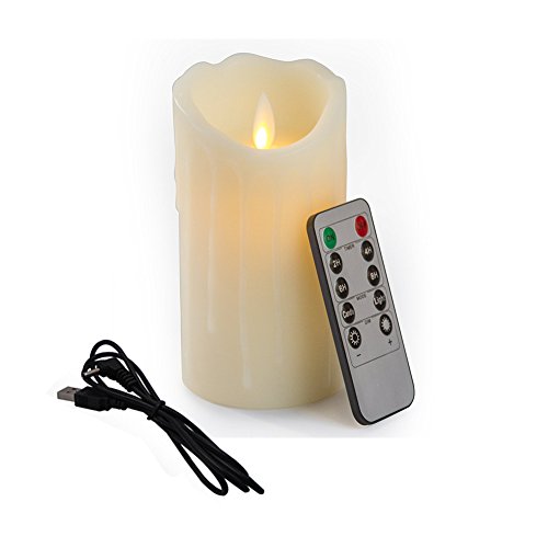 Bello Luna 5.9in LED Wickless Kerze-Riss-Welle formte Wieder aufladbare und umweltsmäßig flackernde Kerze mit Fernbedienung von Bello Luna