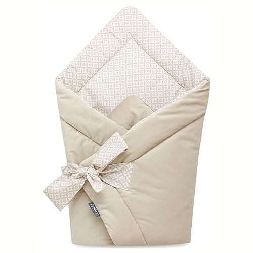 Bellochi 2in1 Baby Einschlagdecke Babyhörnchen - 75 x 75 cm - aus Baumwolle und Samt Wickeldecke - für Kinderwagen, Babybett oder Kindersitz - Ganzjährig - ÖKO-TEX Zertifiziert (Lux) von Bellochi Growing in style