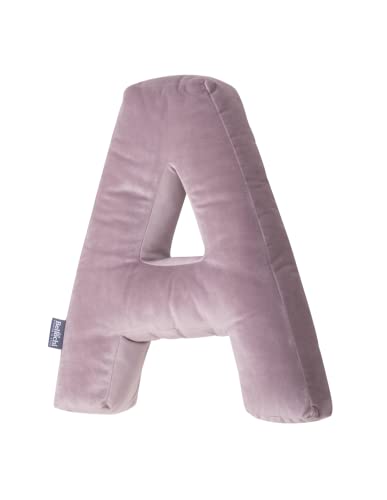 Bellochi Dekorative Kissen mit Antiallergische Füllung - Kuschelkissen - Zierkissen - aus Samt - Kinderkissen in Form eines Buchstabe A - Rosa von Bellochi Growing in style