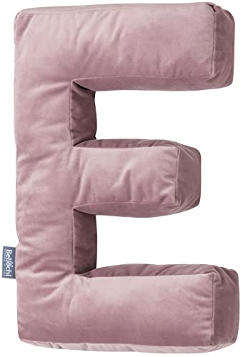 Bellochi Dekorative Kissen mit Antiallergische Füllung - Kuschelkissen - Zierkissen - aus Samt - Kinderkissen in Form eines Buchstabe E - Rosa von Bellochi Growing in style