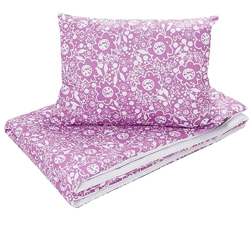 Bellochi Kinderbettwäsche 100x135, Kinderbettdecke 100x135 Set mit Kissen, Kinderdecke 100x135 weich und atmungsaktiv - aus 100% Baumwolle - Purple von Bellochi Growing in style