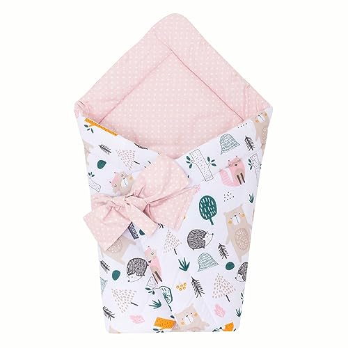 Bellochi 2in1 Baby Einschlagdecke Babyhörnchen - 100% Baumwolle Wickeldecke - 75 x 75 cm - für Kinderwagen, Babybett oder Kindersitz - Ganzjährig - ÖKO-TEX Zertifiziert - Wald von Bellochi Growing in style