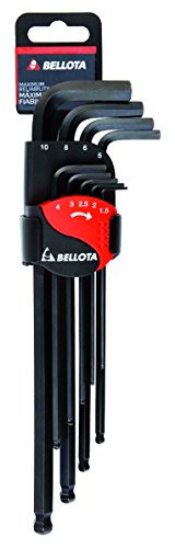 Bellota 6457-9 P Inbusschlüssel-Satz, brüniert, Kugelclip, 9 Stück von Bellota