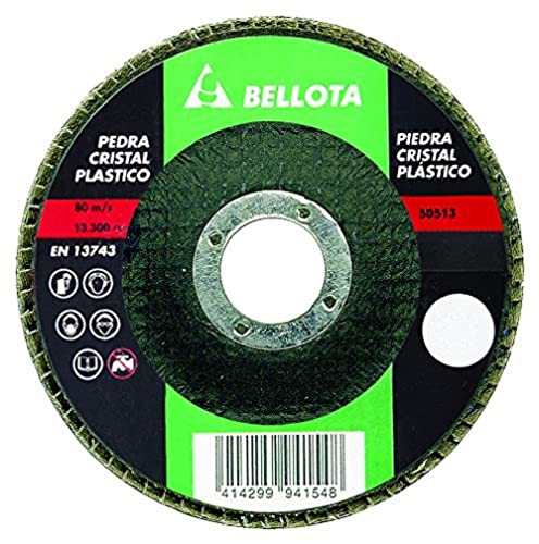 Bellota 50513-120 - Schleifmoppteller, Verschleiß Siliziumcarbidstein SIC 120 (Teller aus Glasfaser, 115 mm) von Bellota
