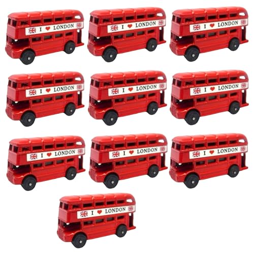 Bells Box 10 Londoner Bus-Magnete – England-Souvenir-Kühlschrankmagnet – Londoner Wahrzeichen ikonischer 3D-Doppeldecker-Bus-Metallmagnet, AA-019 von Bells Box