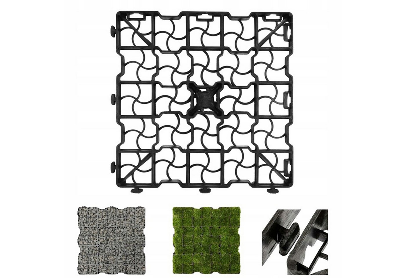 Bellushortus Rasengitter Öko-Rasengitter, Rasengitterplatte, Paddockplatte,41,5x41,5x2,5cm, 1-St. von Bellushortus