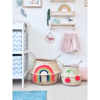 Extra Großer Regenbogen Quaste Bauchkorb Kinderzimmer Aufbewahrung Extra Großer Regenbogen Quaste Bauchkorb Kinderzimmer Aufbewahrung von BellybambinoBasket