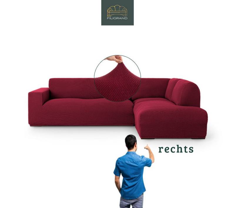 Belmarti Ecksofahusse Bezug für Ecksofa mit Halbinsel rechts/links, elastisches Material, hochwertiger und langlebiger Baumwollmix von Belmarti