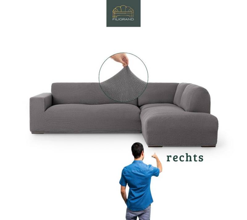 Belmarti Ecksofahusse Bezug für Ecksofa mit Halbinsel rechts/links, elastisches Material, hochwertiger und langlebiger Baumwollmix von Belmarti