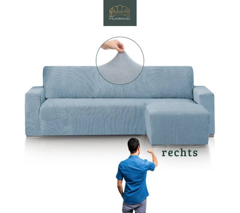 Belmarti Sofahusse 1-teiliger Sofabezug für L-Form mit Ottomane, hergestellt in Spanien, elastisches Material, hochwertiger und langlebiger Baumwollmix von Belmarti