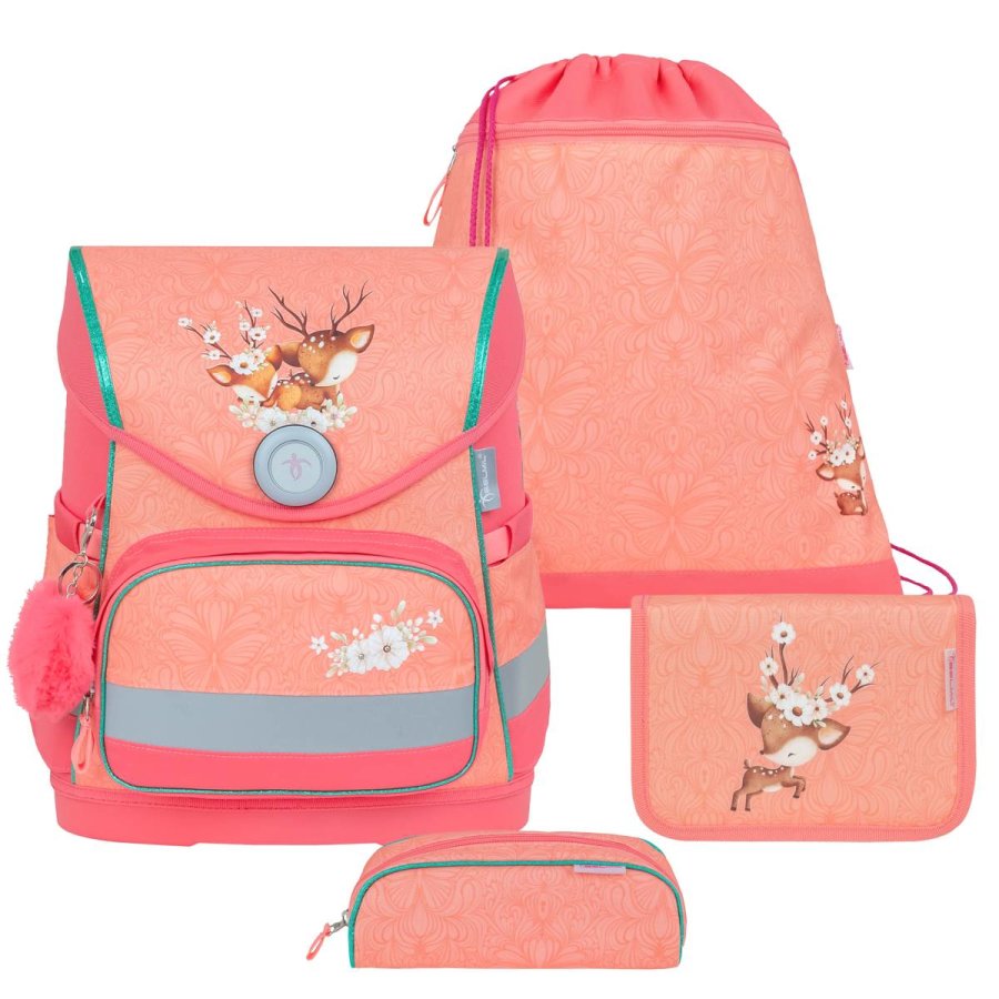 Belmil Schulranzen Set COMPACT 2024 Cute Doe für Mädchen ab 1. Klasse von Belmil