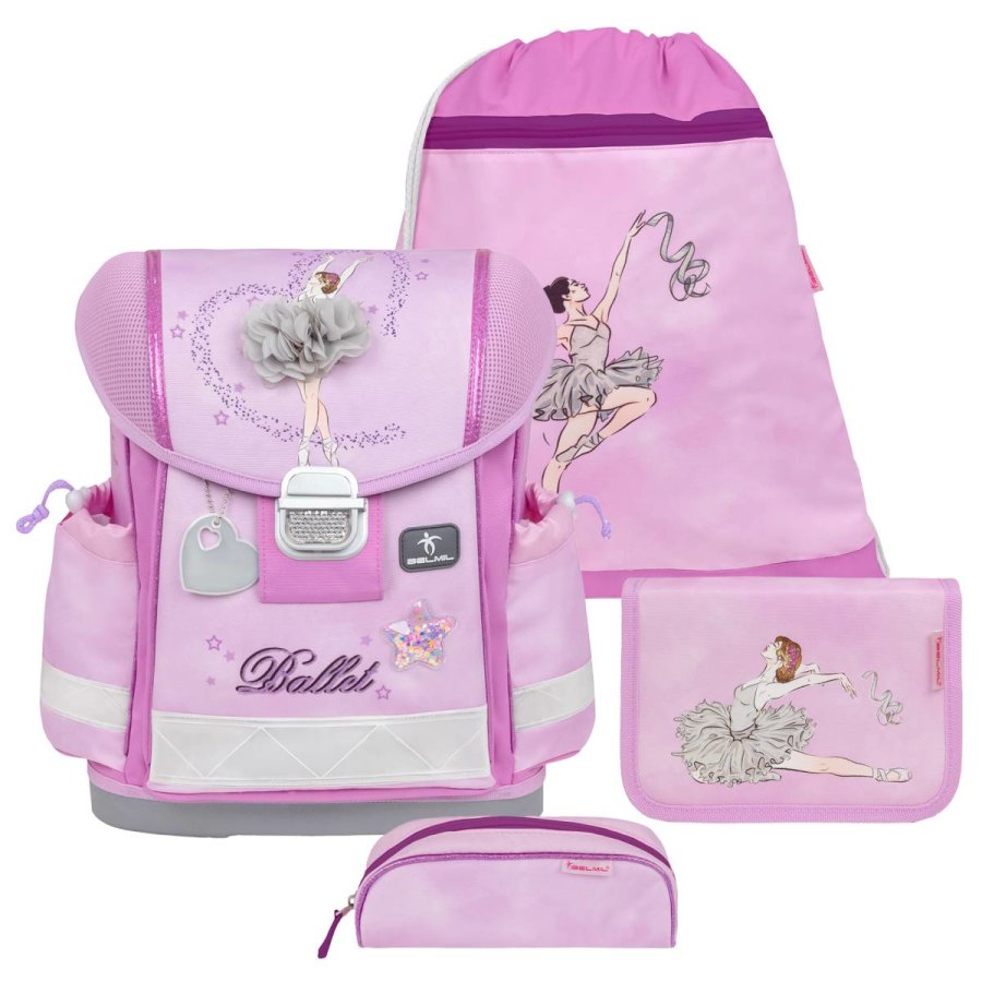 Schulranzen Set CLASSY 4tlg "Ballerina Purple" für Mädchen BELMIL von Belmil