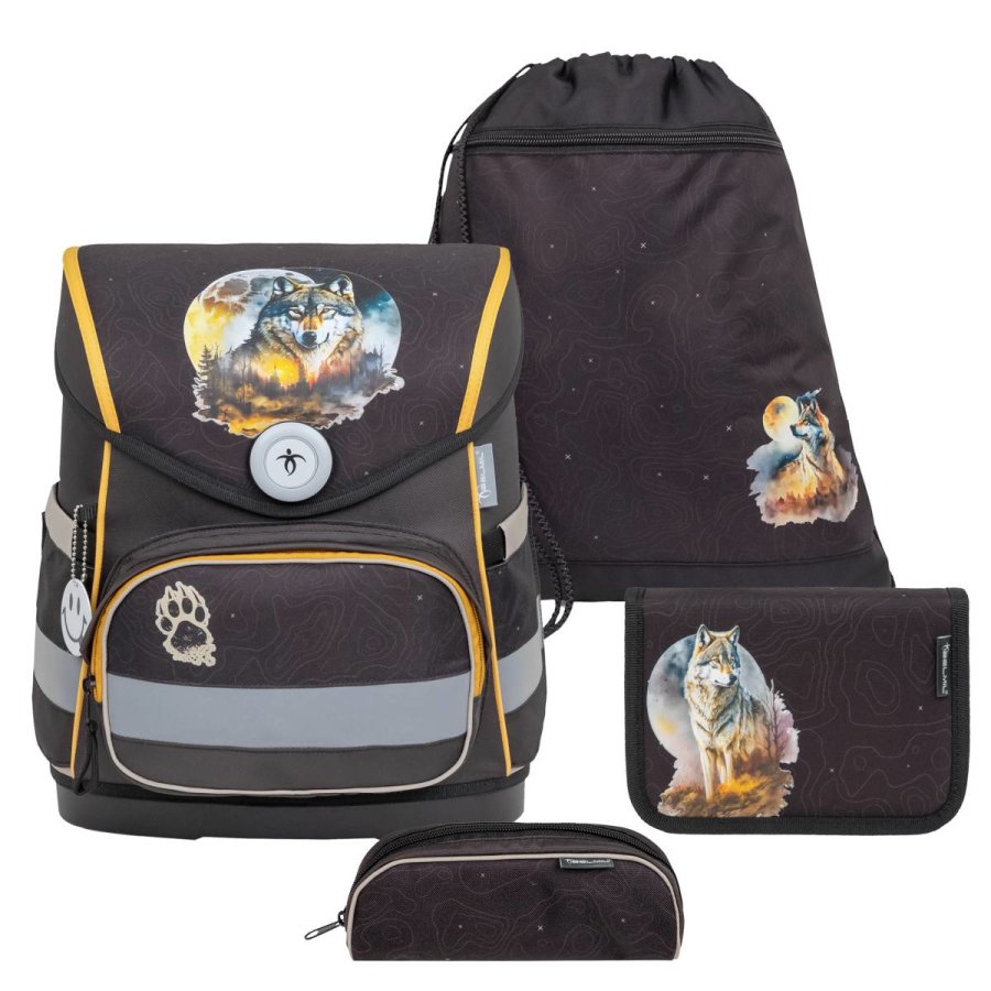 Schulranzen Set COMPACT 4tlg. für Mädchen und Jungen Moonless Night von Belmil