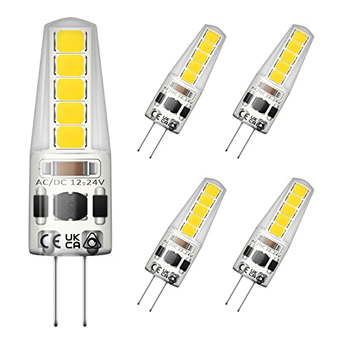 Belns Melns G4 LED Dimmbar Lampen, 12V AC/DC LED Leuchtmittel Stiftsockel G4 SMD 2W (ersetzt 20W Halogen), 220lm 6000K Kaltweiß - 5 Stück. von Belns Melns