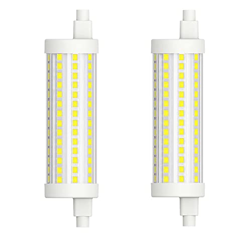 Belns Melns R7s LED 118mm Dimmbar, LED Stablampe R7s Sockel, 15 Watt (ersatz für 125W Halogenstab), 1800 Lumen 6000K Kaltweiß Dimmbare - 2er Pack von Belns Melns