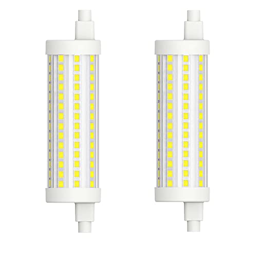 Belns Melns R7s LED 118mm Dimmbar, LED Stablampe R7s Sockel, 15 Watt (ersatz für 125W Halogenstab), 1800 Lumen 6000K Kaltweiß Dimmbare - 2er Pack von Belns Melns