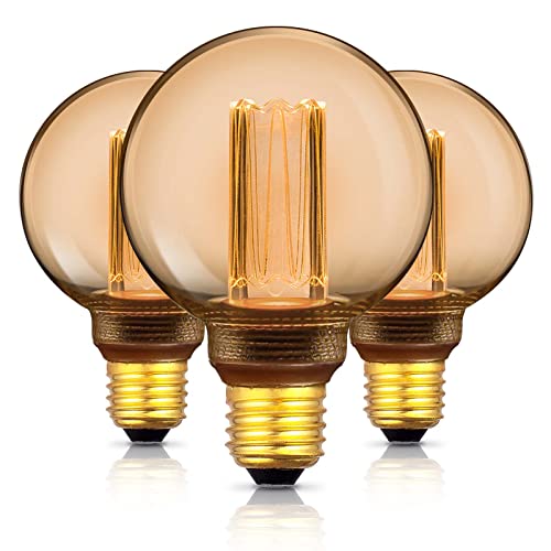 Edison Vintage Glühbirne E27 Dimmbar, E27 LED Vintage Design Birne, Retro Stil zur Stimmungsbeleuchtung, 230V 120LM 1800K extra warmweiß dimmbar, 3 Stück von Belns Melns