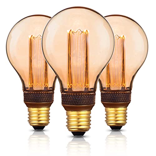 Edison Vintage Glühbirne E27 Dimmbar, E27 LED Vintage Design Birne, Retro Stil zur Stimmungsbeleuchtung, 230V 65LM 1800K extra warmweiß dimmbar, 3 Stück von Belns Melns