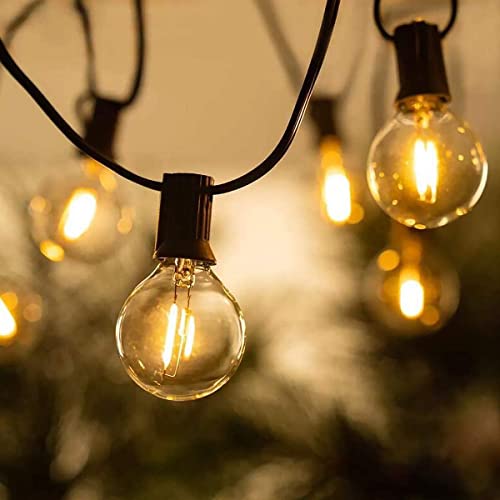 Belns Melns Lichterkette Außen Strom, 9.5m Outdoor Lichterketten Aussen Wetterfest 25+2 Glühbirnen IP44 wasserdicht 2200K warmweiß für Garten Terrasse Hochzeiten und Party von Belns Melns