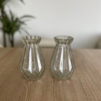 Set Aus 2 Rautenförmigen Glasvasen Für Trockenblumenstrauß Und Tischdekoration Hochzeiten Oder Den Esstisch von Beloveday