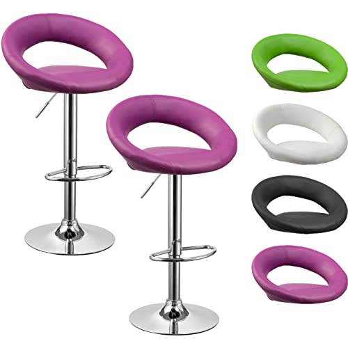 2er Set Barhocker Küchenhocker Barstuhl Tresenhocker Loungesessel Stuhl - Beauty - X2-Violett von Beltom