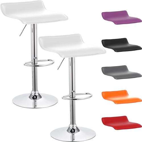 Beltom® 2er Set Barhocker Küchenhocker Barstuhl Tresenhocker Loungesessel Stuhl - Wave - X2-Weiß von Beltom