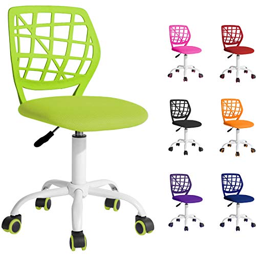 Beltom Computer-Schreibtischstuhl mit Rückenlehne, Verstellbarer Schreibtischstuhl für Kinder Kleiner Arbeitsstuhl für zu Hause. 360° Drehbarer Armless Mesh Task-Bürostuhl höhenverstellbar - Grün von Beltom