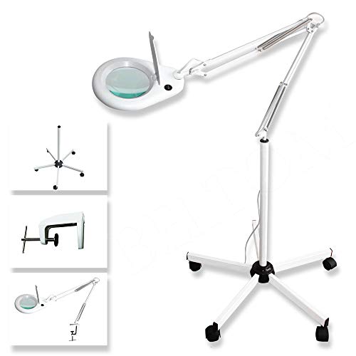 Beltom Lupenleuchte stativ Linse 5 Dioptrien Kaltlicht + LUPENLAMPE Standlupe Smart von Beltom
