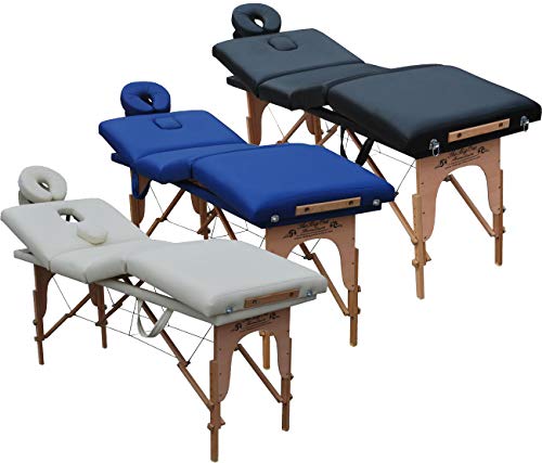 Beltom Mobile Massagetisch Massageliege Massagebank 4 zonen klappbar Kosmetikliege +TA. - Creme von Beltom