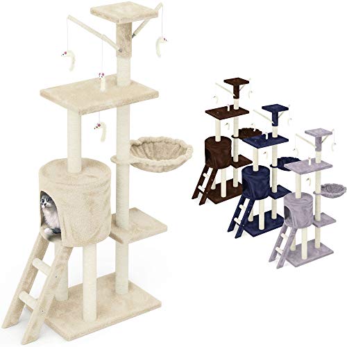 KRATZBAUM KATZENKRATZBAUM KLETTERBAUM KATZENBAUM SPIELBAUM 140 cm. Park Spiele - Beige von Beltom