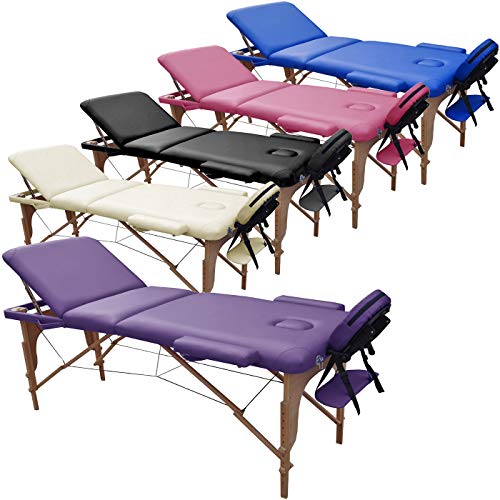 Beltom Mobile Massagetisch Massageliege 195 x 70 cm. Massagebank 3 zonen klappbar Kosmetikliege +TA. - Lila von Beltom