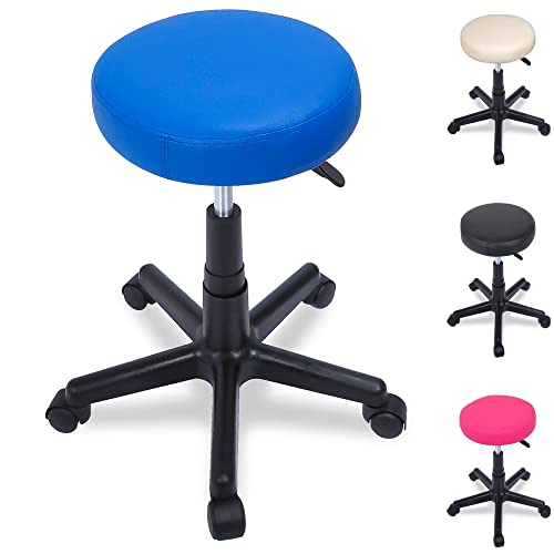 Rollhocker Arbeitshocker Drehhocker Kosmetikhocker Drehstuhl Stuhl Bürostuhl - Blau von Beltom