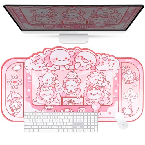 BelugaDesign Axolotl Desk Mat | Kawaii süße Anime Cartoon Tastatur PC Laptop Pastell großes Gaming Setup Zubehör Mauspad | Maschinenwaschbar rutschfeste Gummiunterseite Schreibtischunterlage Rosa Weiß BelugaDesign Axolotl Desk Mat | Kawaii süße Anime Cartoon Tastatur PC Laptop Pastell großes Gaming Setup Zubehör Mauspad | Maschinenwaschbar rutschfeste Gummiunterseite Schreibtischunterlage Rosa Weiß von BelugaDesign