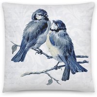 Bluebirds Kissen/Blaue Vögel Auf Handschrift Hintergrund Neues Haus Geschenk Home Decor Dekor Akzent Inklusive Einsatz von BelugaHomeStudio