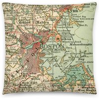Boston Cambridge Somerville Ma Vintage Landkarten Kissen/Massachusetts Landkarte Geschenke Home Decor Housewarming Inklusive Einlage von BelugaHomeStudio