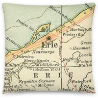 Erie Pa Landkarte Kissen/state Pennsylvania Home Decor New Housewarming Gifts Dekorative Wurfkissen Einsatz Ist Inklusive von BelugaHomeStudio