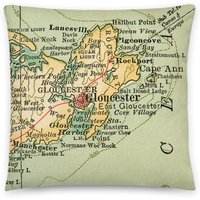 Gloucester Rockport Ma Vintage Landkarten Kissen/Massachusetts Landkarte Geschenke Home Decor Housewarming Inklusive Einsatz von BelugaHomeStudio
