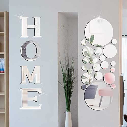 36 Stück 3D Spiegel Wandaufkleber Runde Kreis Spiegel Home Acrylspiegel DIY Deko Wandtattoo für Zuhause Wohnzimmer Schlafzimmer Korridor Dekoration von Belugsin