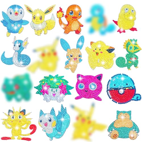 Belugsin Diamand Painting Kinder Set 18 Stück DIY 5D Diamant Malerei Kits Diamant Aufkleber Kit Diamond Painting Funkelnde Mosaik-Aufkleber von Belugsin