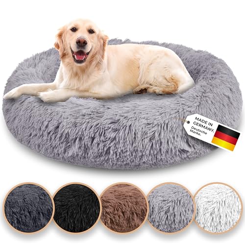 Belune® Hundebett [mit waschbarem Bezug] - [L, 100cm, Hellgrau] Hundebett Grosse Hunde, Hundebett mittelgroße Hunde, Hundekissen kleine Hunde, Hundekorb, Katzenbett, Hundekörbchen, Dog Bed von Belune