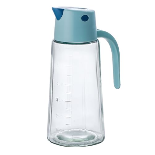 Belvanr 650 ml Olivenöl Flasche Automatisches Öffnen Automatisches Öffnen und Schließen Glasölflasche Olivenöl Flasche Behälter Flasche Olivenölspender mit Rutschfester Griff, Blau von Belvanr