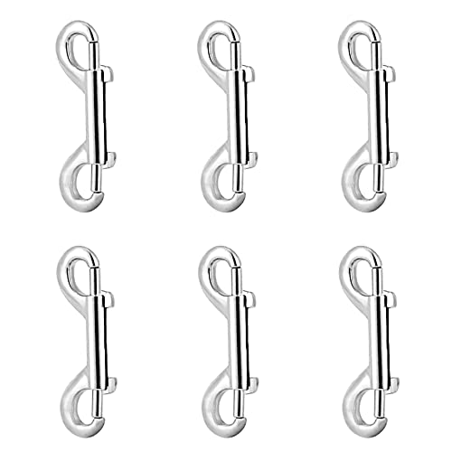 Belvanr Doppel Karabinerhaken 6 Stück Doppelseitiger Karabinerhaken Double end Snap Doppelkarabiner Karabinerhaken Bolzenschnapper Diving Haken Doppelhaken Karabiner Diving Buckle(Silber) von Belvanr