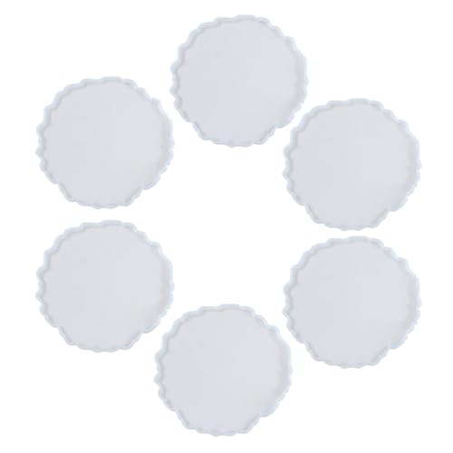 Belvanr Resin Silikonform Untersetzer 6 Stück Silikonformen DIY Coaster Gießform Epoxidharz Formen Set Resin Silikonformen Set Silikon Utersetzer Gießform DIY Untersetzer Silikonform Gießformen von Belvanr