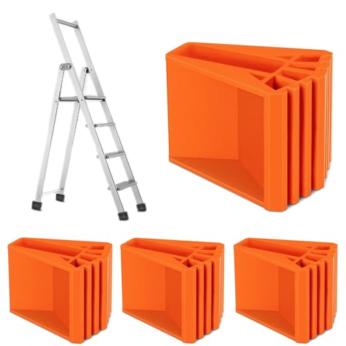 Hailo Ersatzteile - 4 Stück Leiterfüße, Anti-Rutsch und Verdickt - Gummifüße für Leitern, auch passend für Leiterfüße 63x17mm (Orange) von Belvanr