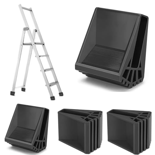 Hailo Ersatzteile - 4 Stück Leiterfüße, Anti-Rutsch und Verdickt - Gummifüße für Leitern, auch passend für Leiterfüße 63x17 (Schwarz) von Belvanr