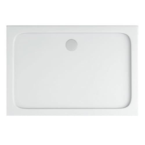 Belvit® Duschtasse 100x90x4 cm, flache Duschwanne aus Sanitäracryl, 4 cm hoch, Acryl Weiß, kratzfest & temperaturbeständig, bodengleich installierbar, quadratisch, modern & pflegeleicht von Belvit