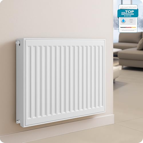 Belvit® Heizkörper Typ 22 | universeller Ventilheizkörper mit Mittelanschluss | 8 Anschlüsse | modern, kompakt & effizient | für Wandmontage geeignet | ideal für Wohnzimmer, Bad & Gäste-WC | weiß von Belvit