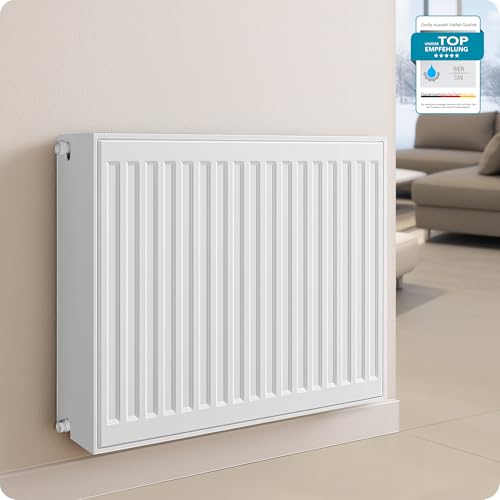 Belvit® Heizkörper Typ 33 | universeller Ventilheizkörper mit Mittelanschluss | 8 Anschlüsse | modern, kompakt & effizient | für Wandmontage geeignet | ideal für Wohnzimmer, Bad & Gäste-WC | weiß von Belvit