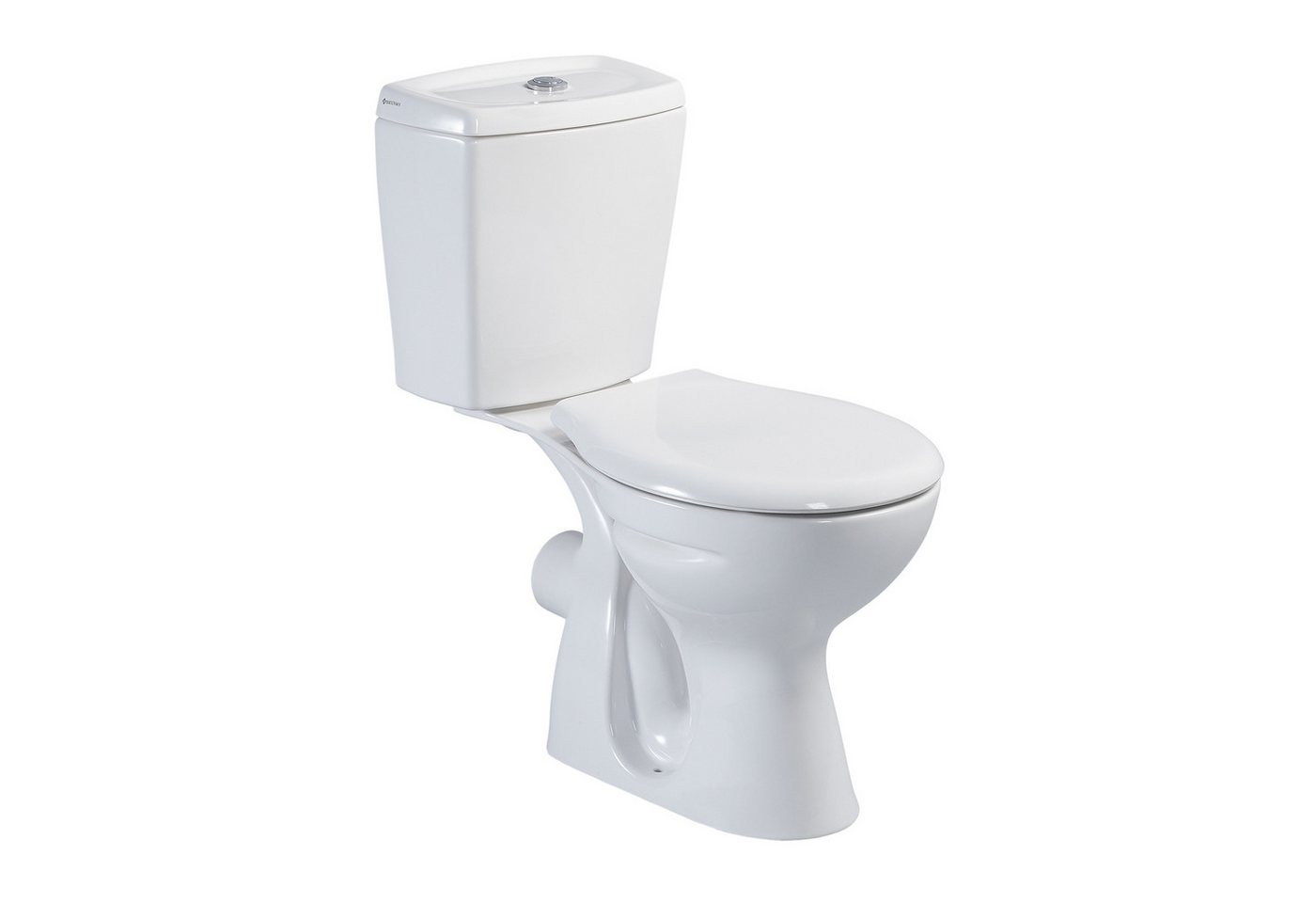 Belvit Tiefspül-WC S-ESW001, bodenstehend, Abgang waagerecht, Stand-WC mit Spülkasten und Soft-Close Deckel von Belvit