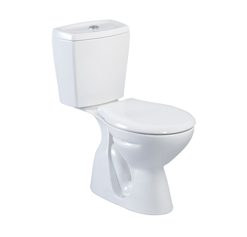 Belvit Tiefspül-WC S-ESW002TAH, Standmontage, Abgang senkrecht, Stand-WC mit Taharet Keramik-Spülkasten Softclose WC-Sitz von Belvit